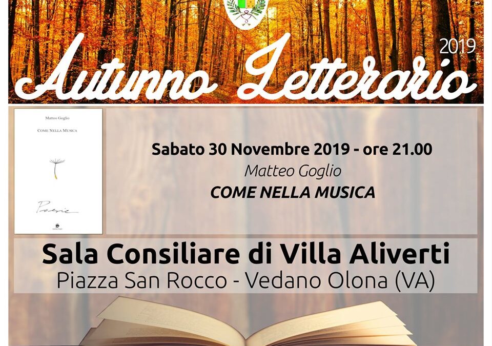 Sabato 30 Novembre ore 21 Reading-concerto presso a Vedano Olona